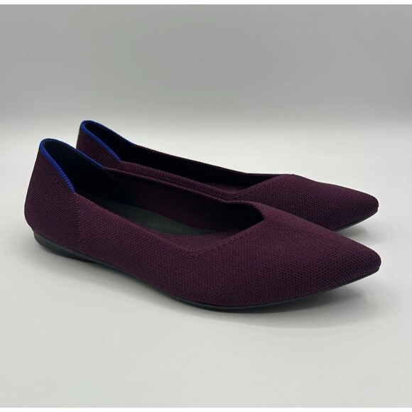 Rothy’s The Point Violet Pointed Toe Women’s Size 6.5 Flats Slip On Shoes - Picture 1 of 8